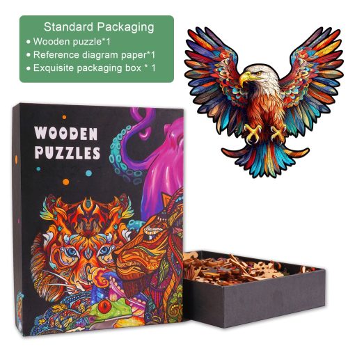 Bald Eagle with Spread Wings Wooden Jigsaw Puzzle-Woodbests