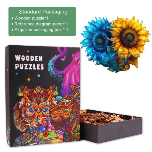 Yin Yang Sunflower Wooden Jigsaw Puzzle - Woodbests