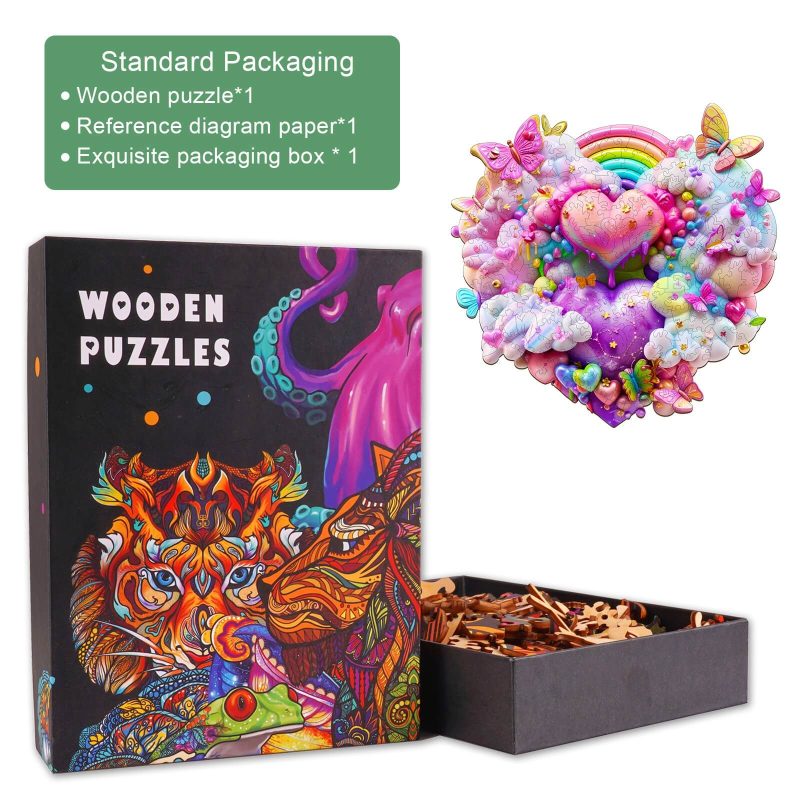 Rainbow Cloud Wooden Jigsaw Puzzle - Woodbests