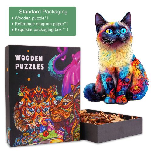 Siamese Cat-3 Wooden Jigsaw Puzzle - Woodbests