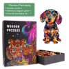 Colorful Dachshund-1 Wooden Jigsaw Puzzle - Woodbests