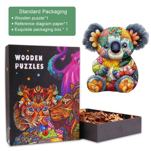 Patchwork Koala Wooden Jigsaw Puzzle - Woodbests