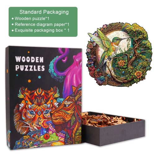 Yin Yang Hummingbird-1 Wooden Jigsaw Puzzle-Woodbests