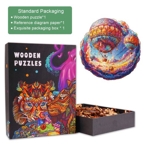 Hot Air Balloon Wooden Jigsaw Puzzle-Woodbests