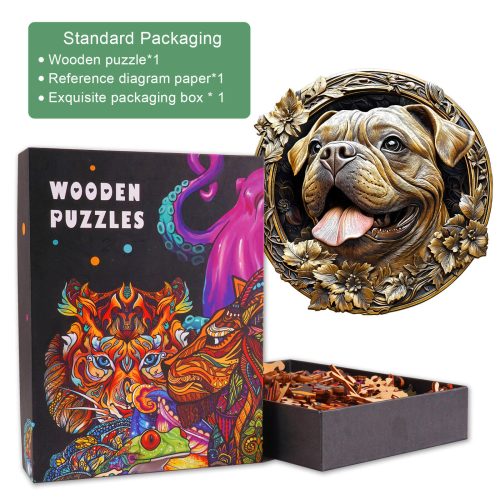 3D Metal French Bulldog Wooden Jigsaw Puzzle - Woodbests