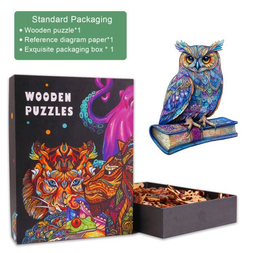 Elegant Owl Wooden Jigsaw Puzzle - Woodbests