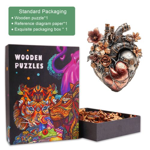 3D Mechanical Heart Wooden Jigsaw Puzzle - WOODBESTS