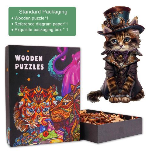 Magic Cat Wooden Jigsaw Puzzle - Woodbests