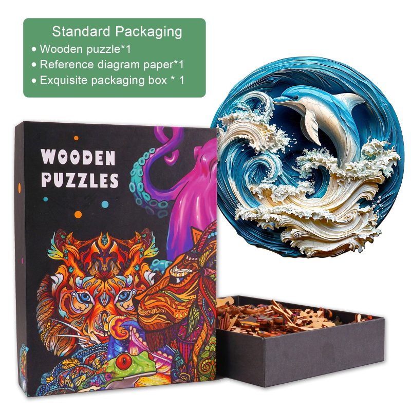 3D Dolphin-2 Wooden Jigsaw Puzzle - Woodbests