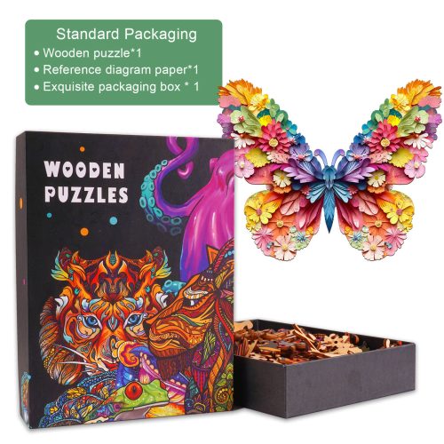 3D Colorful Butterfly Wooden Jigsaw Puzzle - By Woodbests