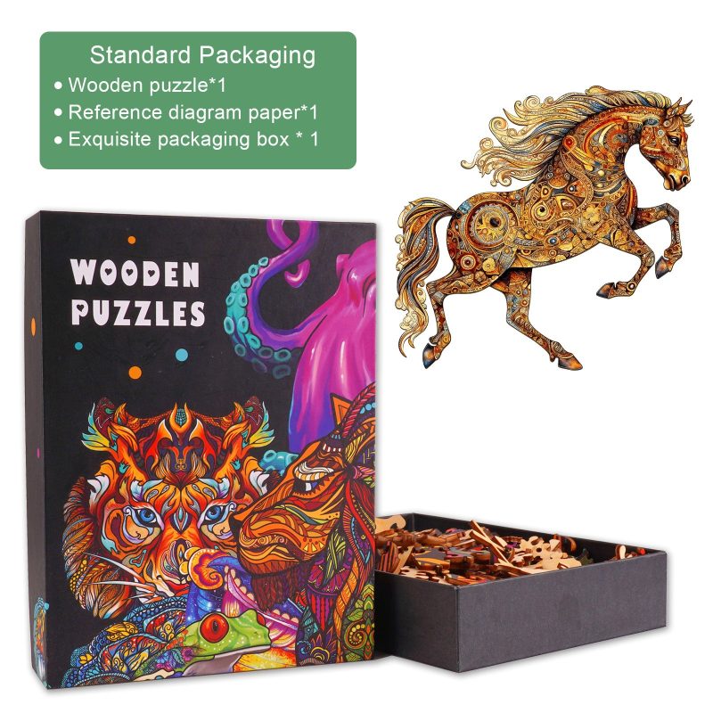 Galloping Horse Wooden Jigsaw Puzzle-Woodbests