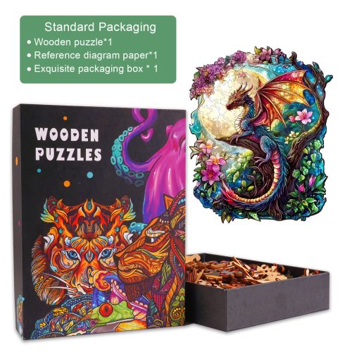 Dragon in Moonlight Wooden Jigsaw Puzzle - Woodbests