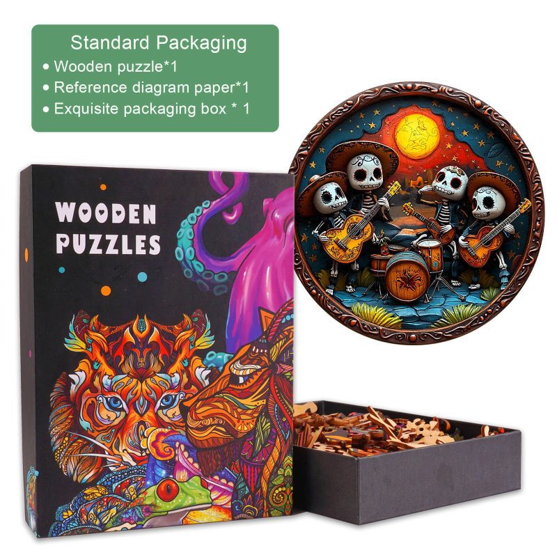 3D Mexican Bands Wooden Jigsaw Puzzle - By Woodbests