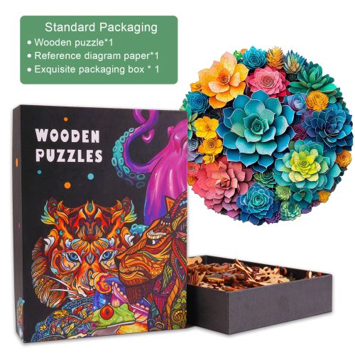 3D Paper Succulent Wooden Jigsaw Puzzle - Woodbests