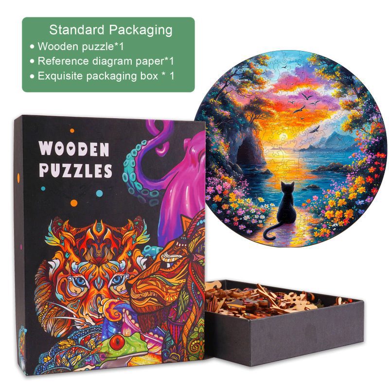 Sunset Kitten Wooden Jigsaw Puzzle - By Woodbests