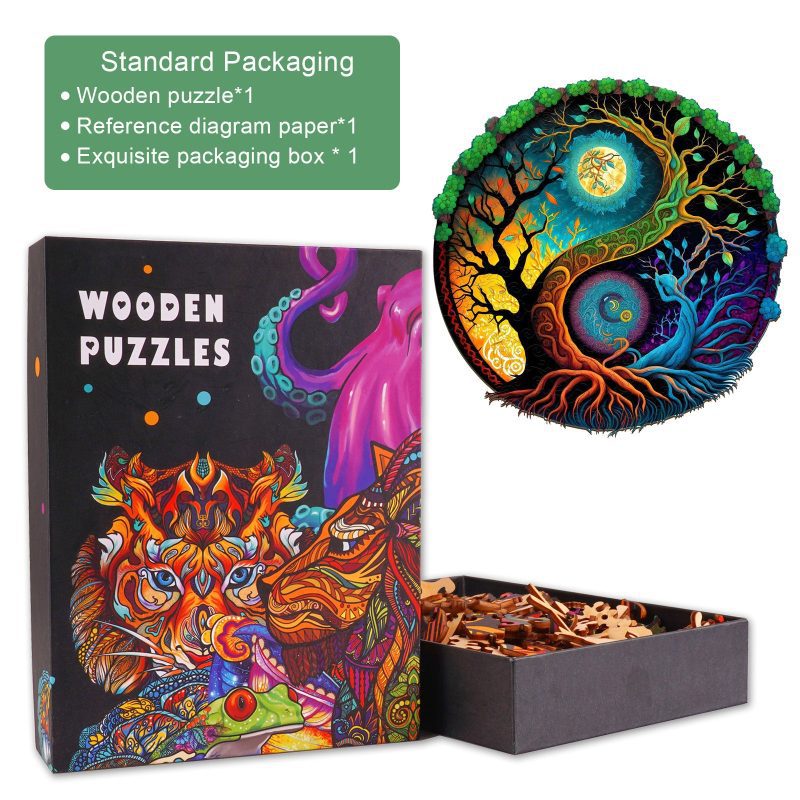 Yin Yang & Tree of Life - 3 Wooden Jigsaw Puzzle-Woodbests