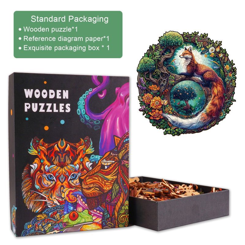 Yin Yang Fox-1 Wooden Jigsaw Puzzle-Woodbests