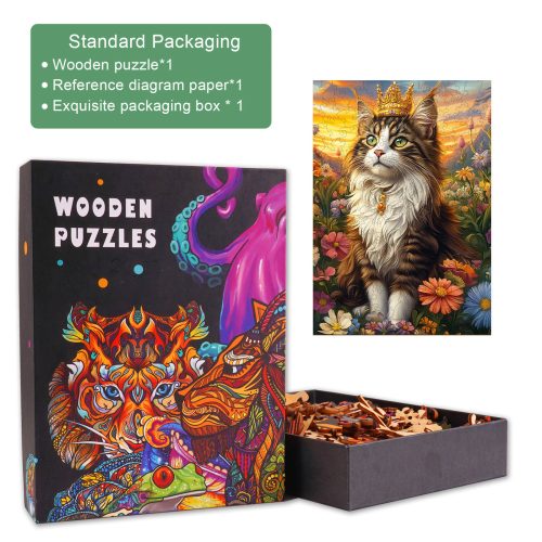 Elegant Cat Wooden Jigsaw Puzzle - Woodbests