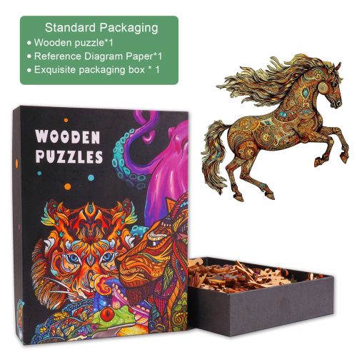 Galloping Horse Wooden Jigsaw Puzzle-Woodbests