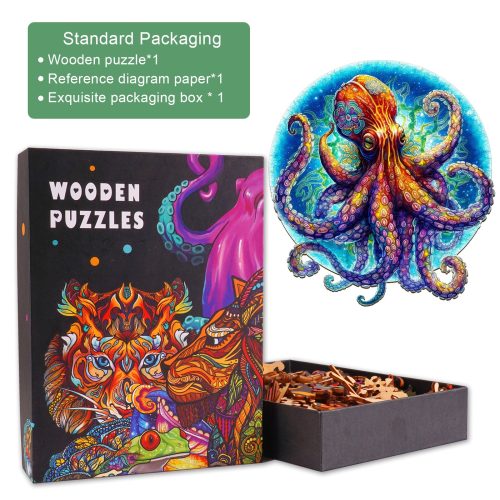 Mandala Octopus Wooden Jigsaw Puzzle-Woodbests