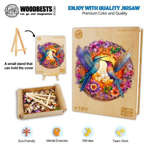 Hummingbirds Wooden Jigsaw Puzzle-Woodbests