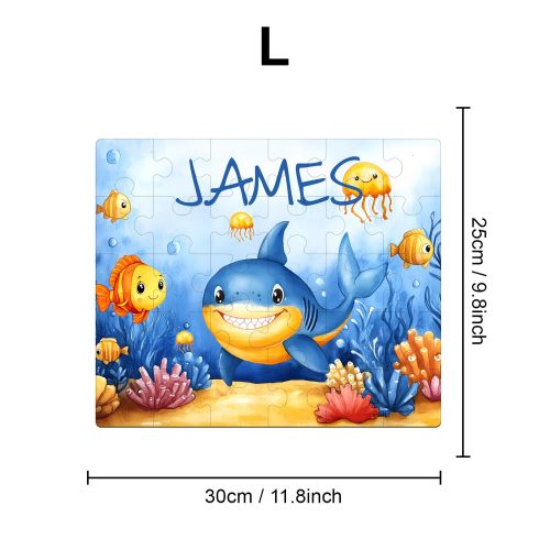 Ocean Friends - Children's Custom Name Wooden Jigsaw Puzzle - By Woodbests