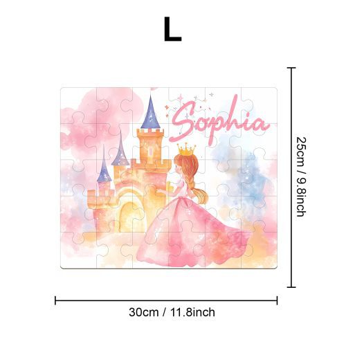 Fairy Tale Princess - Children's Name Custom Wooden Jigsaw Puzzle - By Woodbests