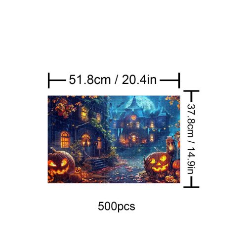 Halloween Castle 500 / 1000 Piece Puzzle - Woodbests