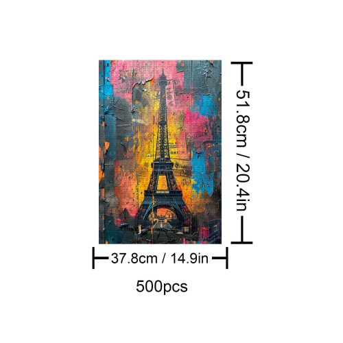 Eiffel Tower 500 / 1000 Piece Puzzle - By Woodbests