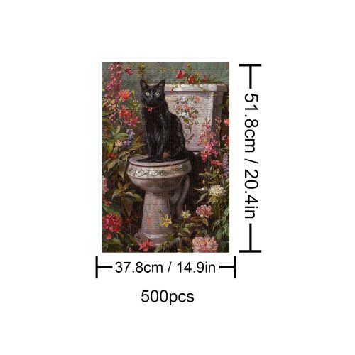 Elegant Black Cat 500 / 1000 Piece Puzzle - By Woodbests