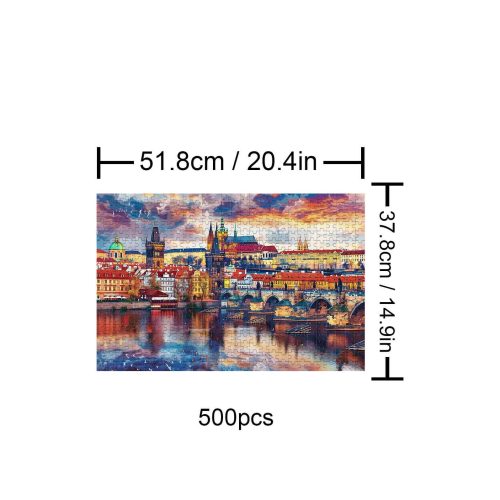 Sunset City Scenery 500 / 1000 Piece Puzzle - Woodbests