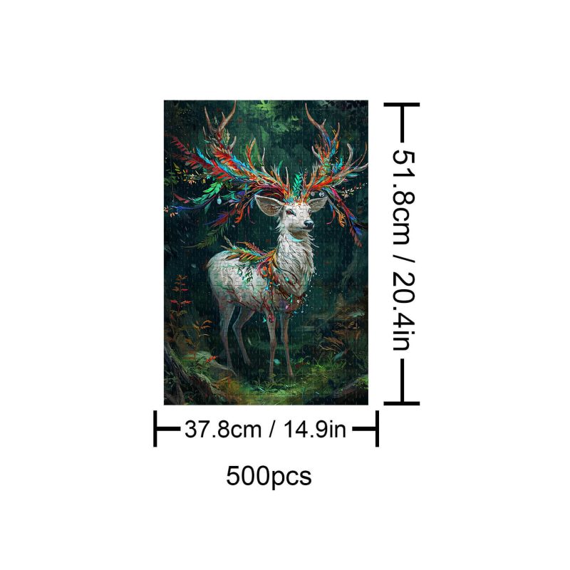 Colorful Deer 500 / 1000 Piece Puzzle - Woodbests