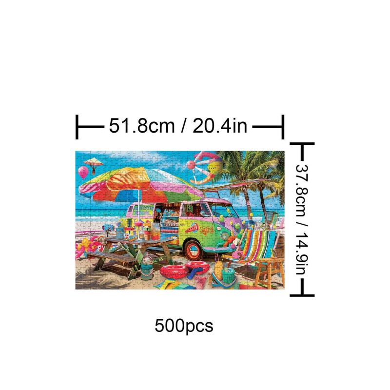 Beach Food Truck 500 / 1000 Piece Puzzle - Woodbests