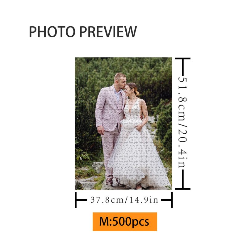 500/1000 Pieces Personalized Wedding & Anniversary Photo Puzzles - By Woodbests