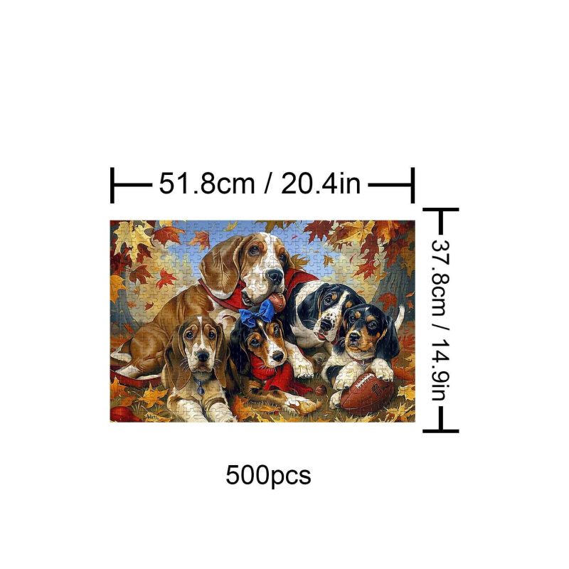 Basset Hound Family 500 / 1000 Piece Puzzle - By Woodbests