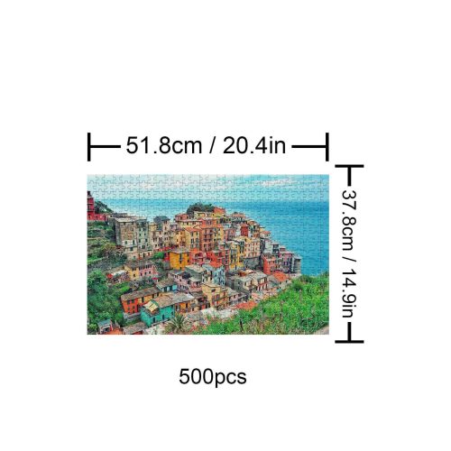 Seaside Village 500 / 1000 Piece Puzzle - Woodbests