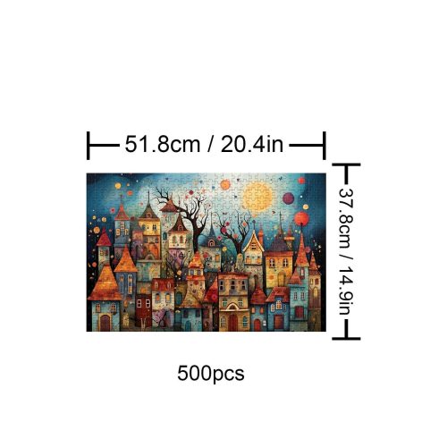 Weird Town 500 / 1000 Piece Puzzle - Woodbests