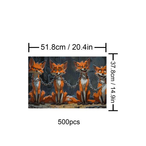 Foxes in Captivity 500 / 1000 Piece Puzzle - Woodbests