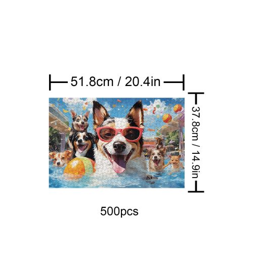 Puppy Pool 500 / 1000 Piece Puzzle - Woodbests