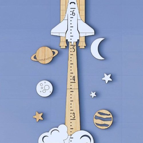 Personalized Wooden Rocket Growth Chart - By Woodbests