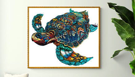 Wall turtle puzzle as art