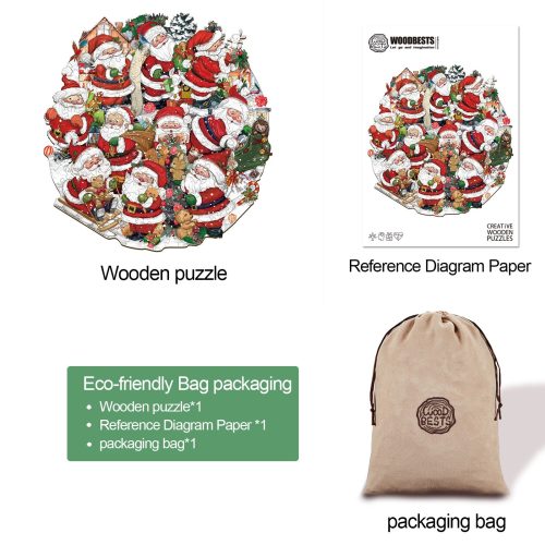 Merry Santa Wooden Jigsaw Puzzle - Woodbests