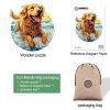 Happy Golden Retriever Wooden Jigsaw Puzzle-Woodbests