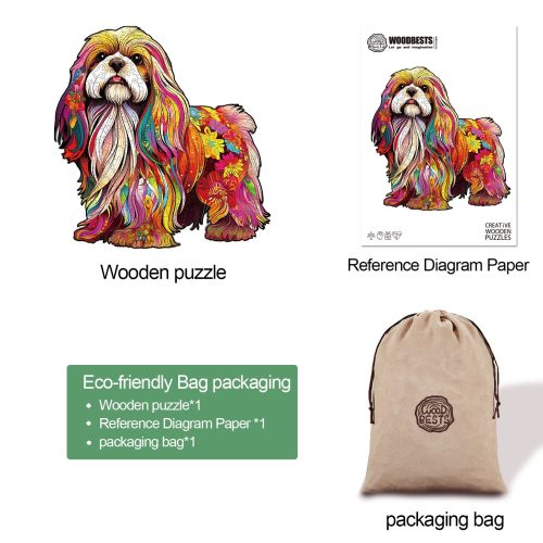 Beautiful Shih Tzu Wooden Jigsaw Puzzle-Woodbests