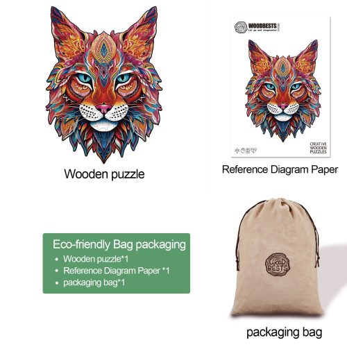 Mysterious Lynx Wooden Jigsaw Puzzle-Woodbests