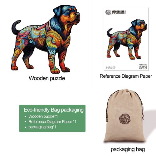 Rottweiler 1 Wooden Jigsaw Puzzle-Woodbests