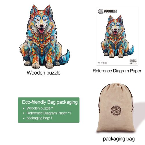 Alaskan Malamute Wooden Jigsaw Puzzle-Woodbests