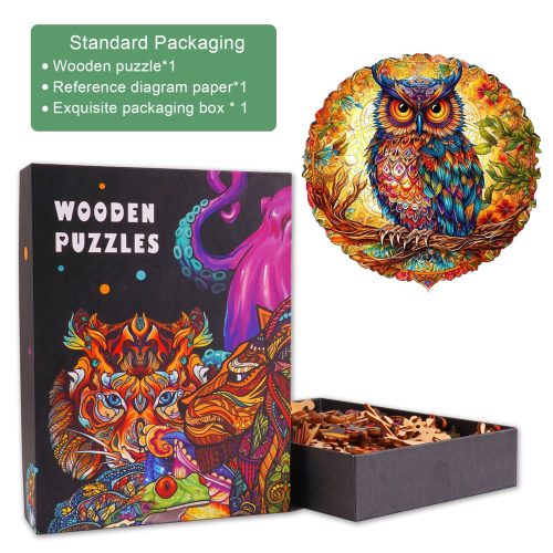 Charming Owl Wooden Jigsaw Puzzle-Woodbests