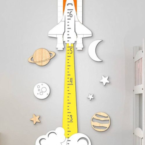 Personalized Wooden Rocket Growth Chart - By Woodbests