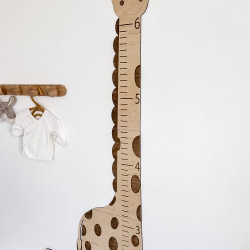 Wooden Giraffe Growth Chart Height Ruler for Kids - By Woodbests